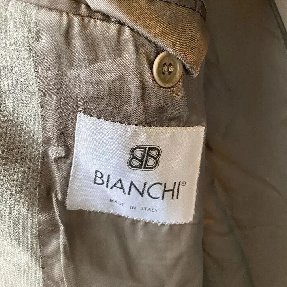 Amando’s Mario Zegna Bianchi Made In Italy Men’s Suit Blazer Jacket 42 Pocket - Picture 4 of 9